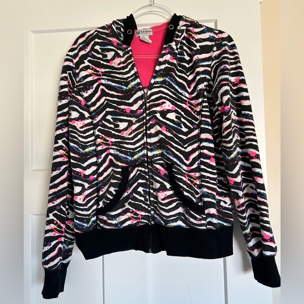 Self Esteem Zebra Paint Splatter Hoodie